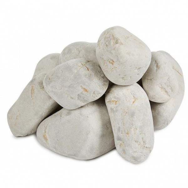 Камень для каменки "Кварц "Княжеский", шлифованый, фракция 40-70мм (фасовка по 25 кг. в мешках)