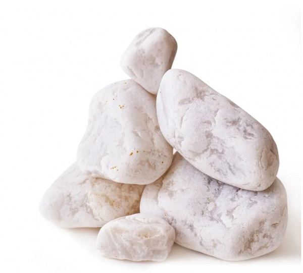 Камень для каменки "Кварц "Княжеский", шлифованый, фракция 80-130мм (фасовка по 25 кг. в мешках)